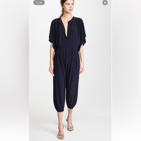 NWT Norma Kamali Rectangle Jog Jumpsuit Midnight size M - Picture 1 of 5